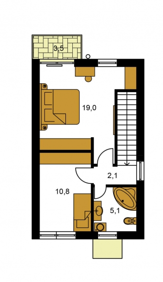 Mirror image | Floor plan of second floor - TREND 264